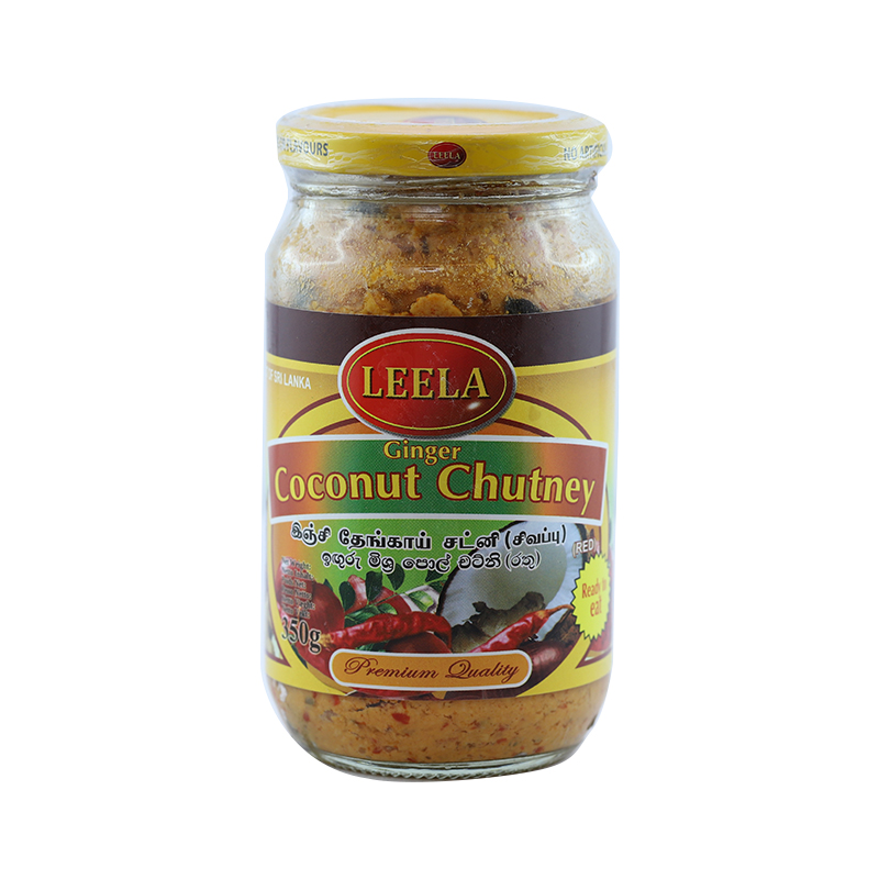 Leela Ginger Coconut Chutney - Red 12 x 350 g