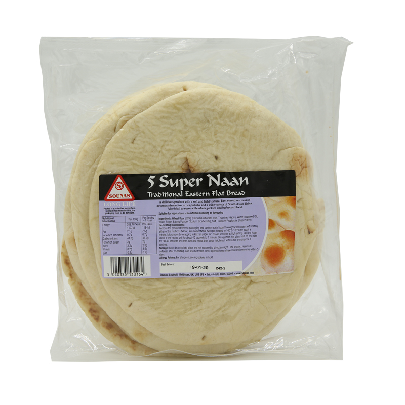 Sounas Naan Plain 25 x 5 pcs