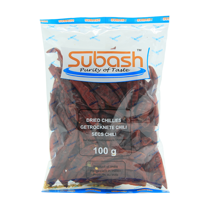 Subash Dried Chillies Red 100 x 100 g