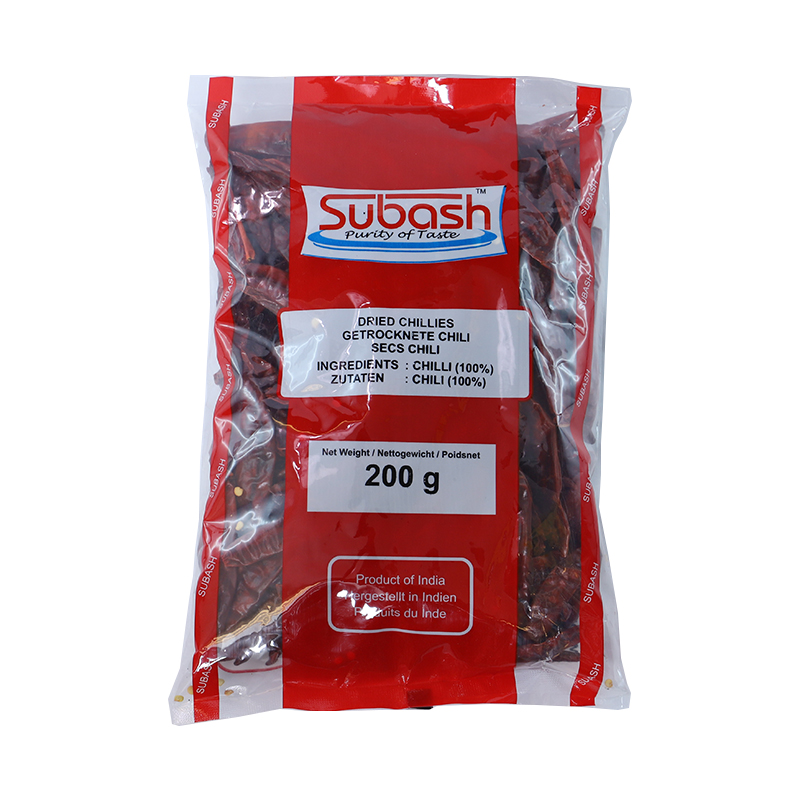 Subash Dried Chillies Red 50 x 200 g