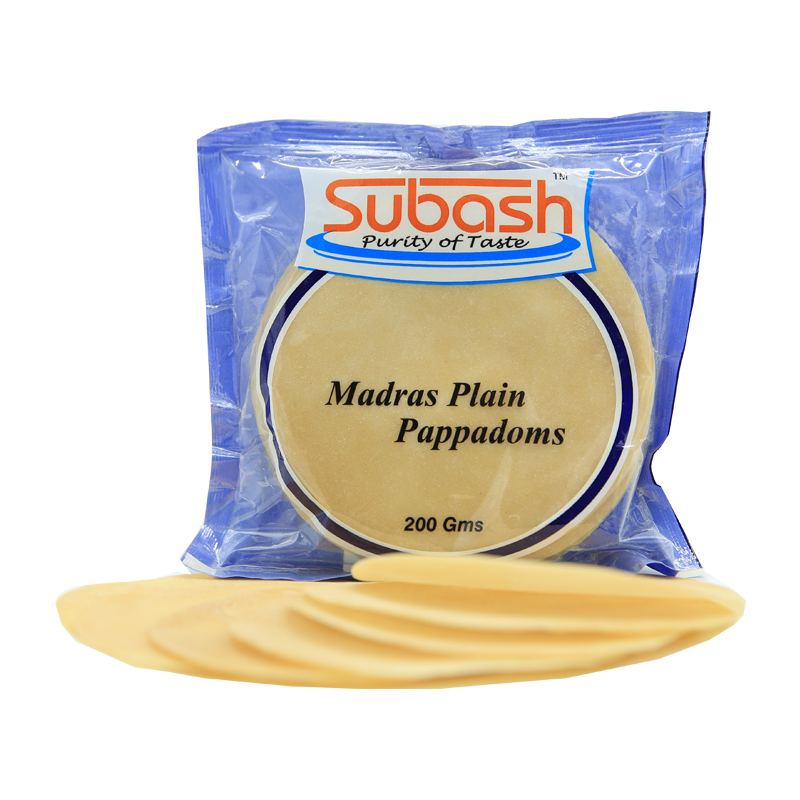 Subash Papadam Plain 4" 60 x 200 g