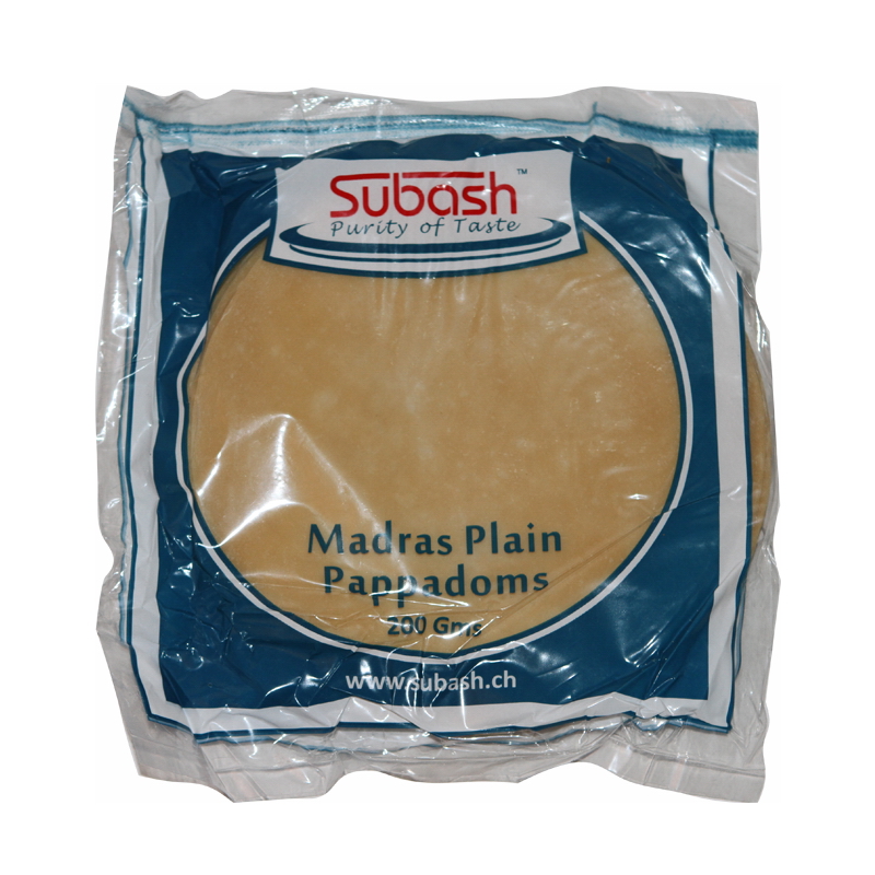 Subash Papadam Plain 6" 60 x 200 g