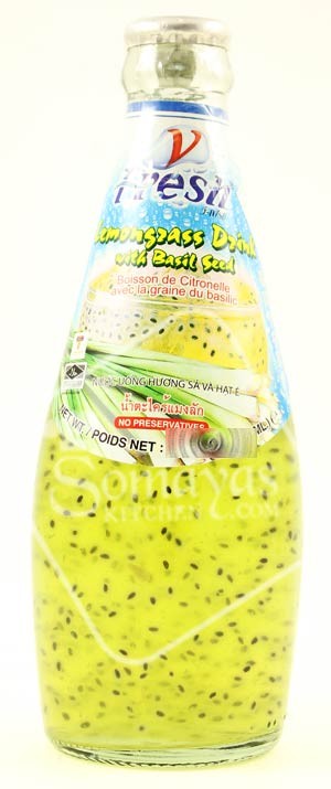 V - Fresh Lemongrass Drink Basil Seed 24 x 290 ml