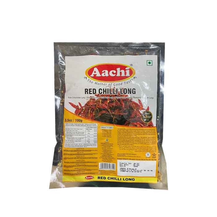 Aachi Dried Red Chilli Long 50 x 100 g