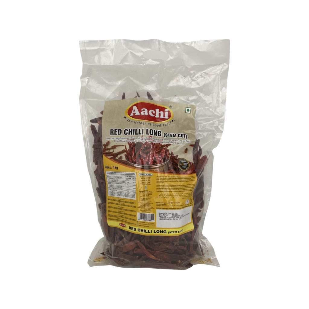 Aachi Dried Red Chilli Long 6 x 1 kg