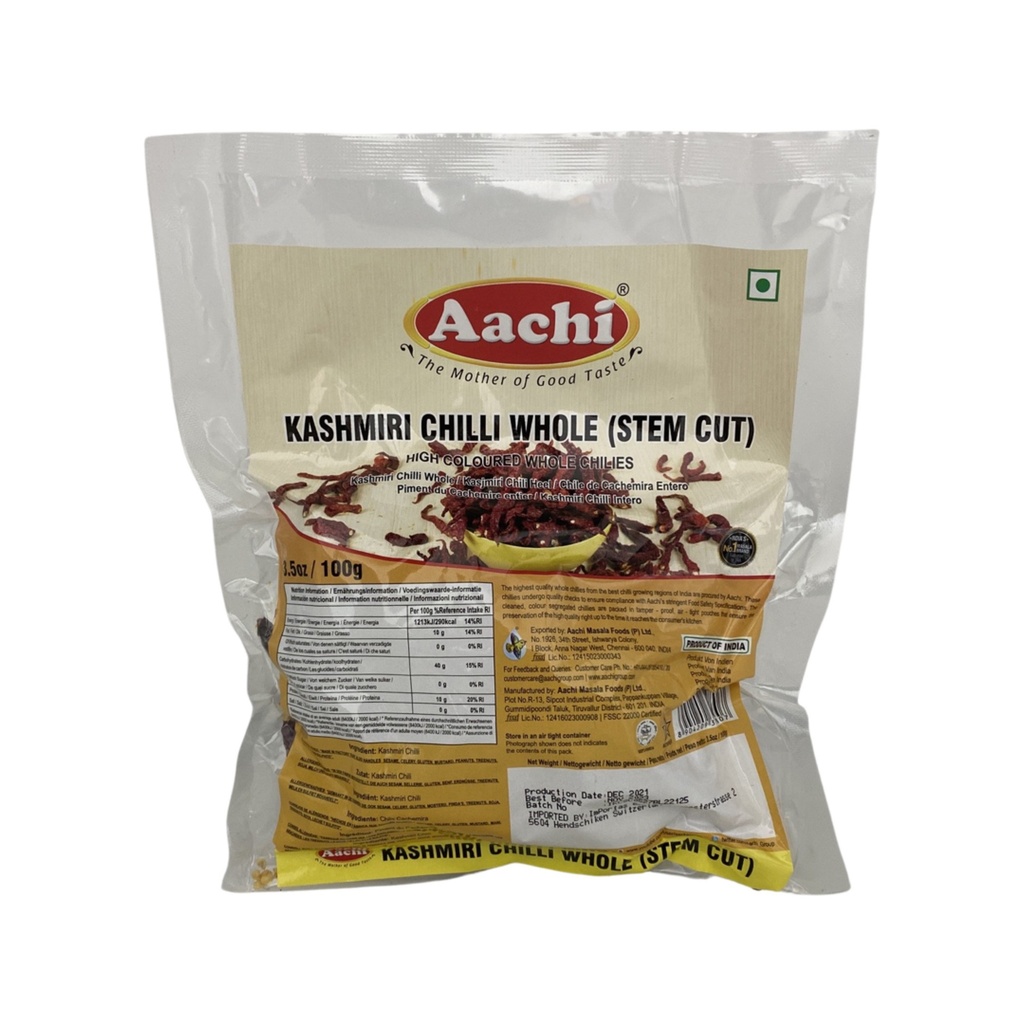 Aachi Kashmiri Chilli Whole 50 x 100 g