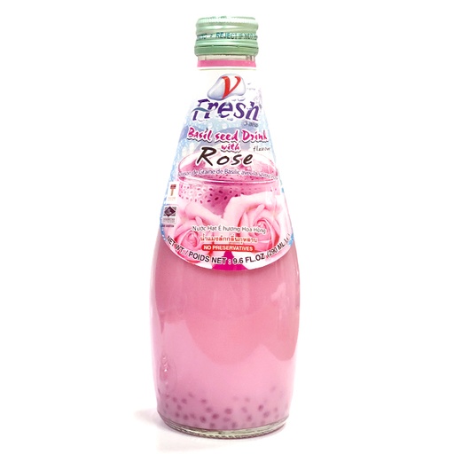 [13036] V - Fresh Rose Drink With Basil Seeds 24 x 290 ml